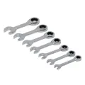 Zestaw krótkich kluczy płasko-oczkowych z grzechotką, 7 szt. 8 - 19 mm - Silverline