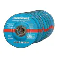 Odgięte tarcze do szlifowania metalu, 10 szt. 115 x 6 x 22,2 mm - Silverline