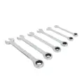 Zestaw stałych kluczy płasko-oczkowych z grzechotką, 6 szt. 8 - 17 mm - Silverline