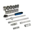 Zestaw metryczny kluczy nasdowych 1/2 cala, 21 elementów 10 - 32 mm - Silverline
