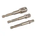Adapter do kluczy nasadowych, 3 szt. 1/4 cala, 3/8 cala oraz 1/2 cala - Silverline