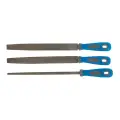 Zestaw pilników, 3 szt. Dwukrotnie nacięte, 250 mm - Silverline