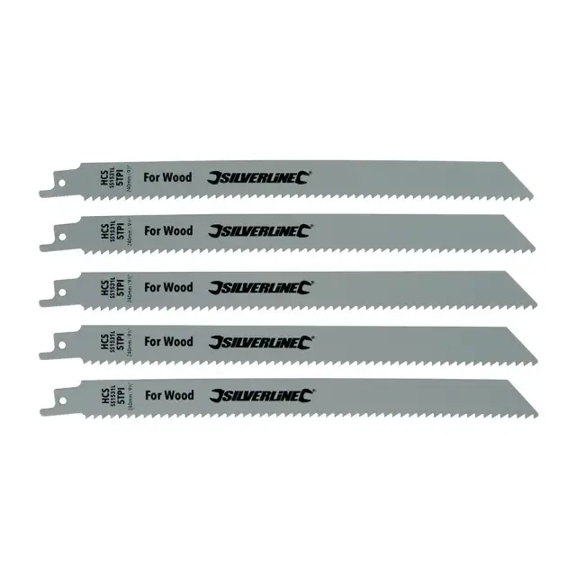Brzeszczot do piły szablastej, 5 TPI, 5 szt. HCS - 5 TPI - 240 mm - Silverline
