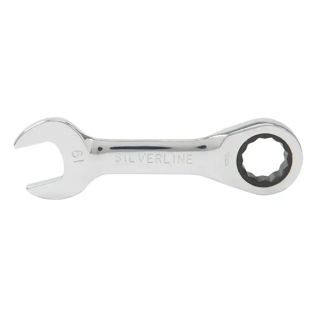 Zestaw krótkich kluczy płasko-oczkowych z grzechotką, 7 szt. 8 - 19 mm - Silverline