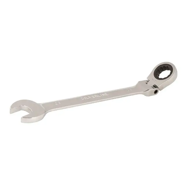 Przegubowy klucz płasko-oczkowy z grzechotką 24 mm - Silverline