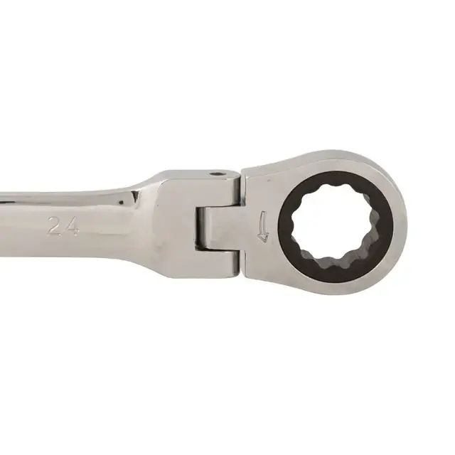 Przegubowy klucz płasko-oczkowy z grzechotką 24 mm - Silverline