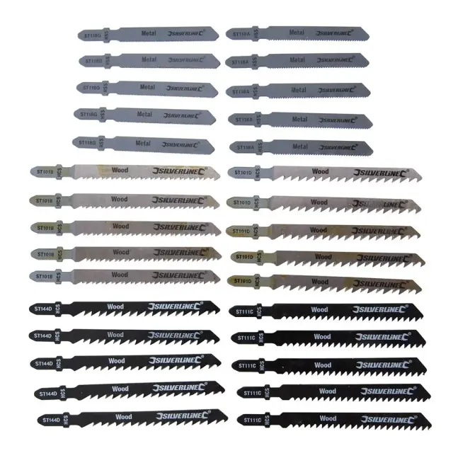 Brzeszczot do wyrzynarki, 30 szt. 30 szt. drewno/metal - Silverline