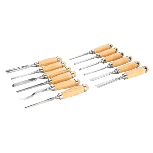 Komplet dłut rzeźbiarskich, 12 szt. 200 mm - Silverline