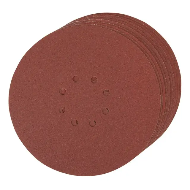 Krążek ścierny z otworami i mocowaniem na rzep 225 mm, 10 szt. P120 - Silverline