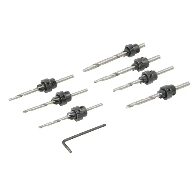 Zestaw nawiertaków z fazownikiem, 7 szt. 3 - 6 mm - Silverline