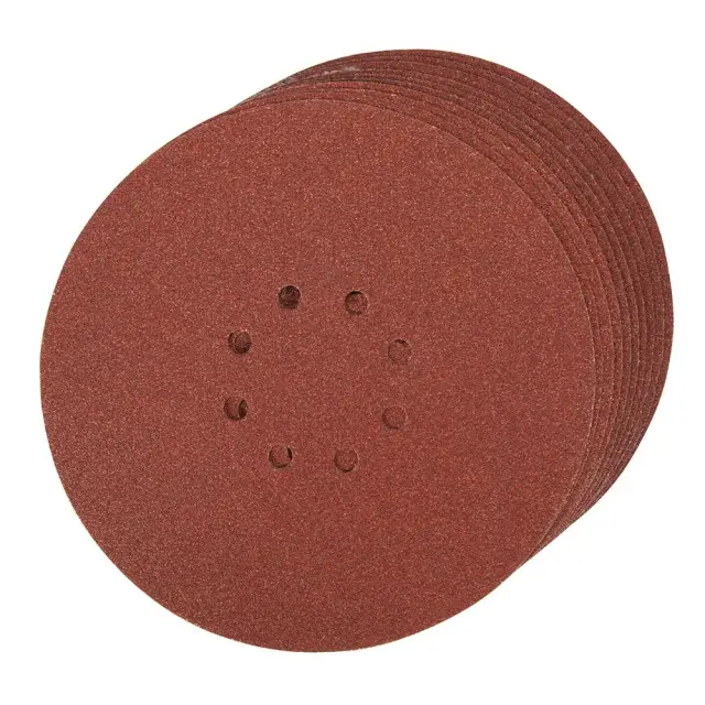 Krążek ścierny z otworami i mocowaniem na rzep 225 mm, 10 szt. P60 - Silverline