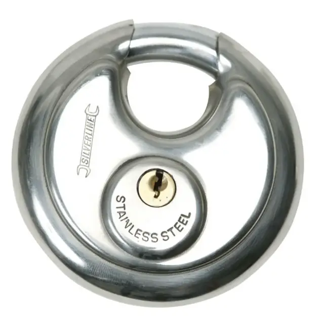 Kłódka dyskowa ze stali nierdzewnej 70 mm - Silverline
