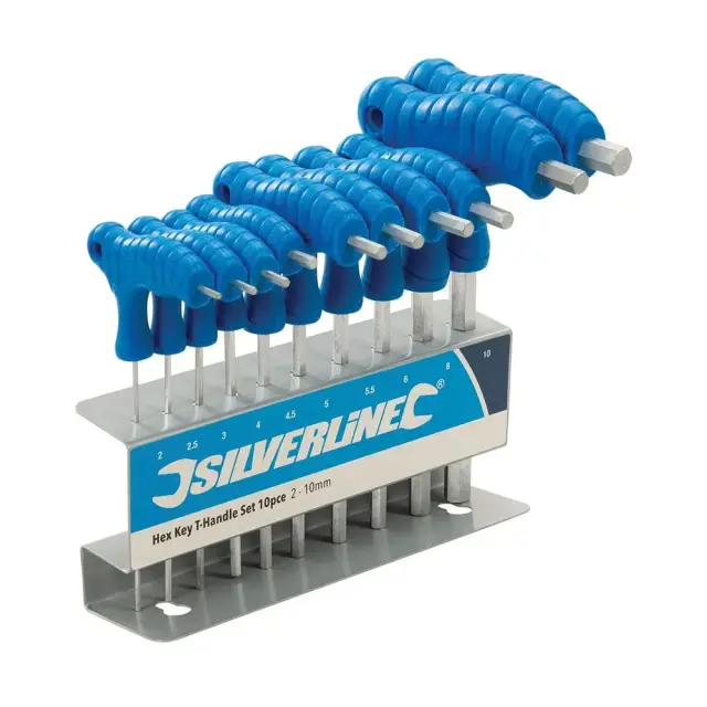 Zestaw kluczy sześciokątnych typu T, 10 szt. 2 - 10 mm - Silverline