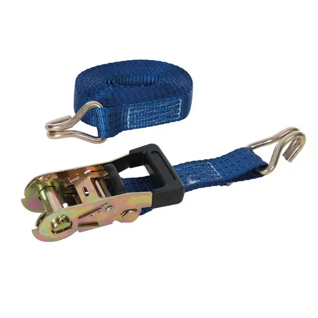 Pas transportowy z gumowym uchwytem zapadki i hakiem J 6 m x 38 mm - mierzone 1000 kg, udźwig 2000 kg - Silverline