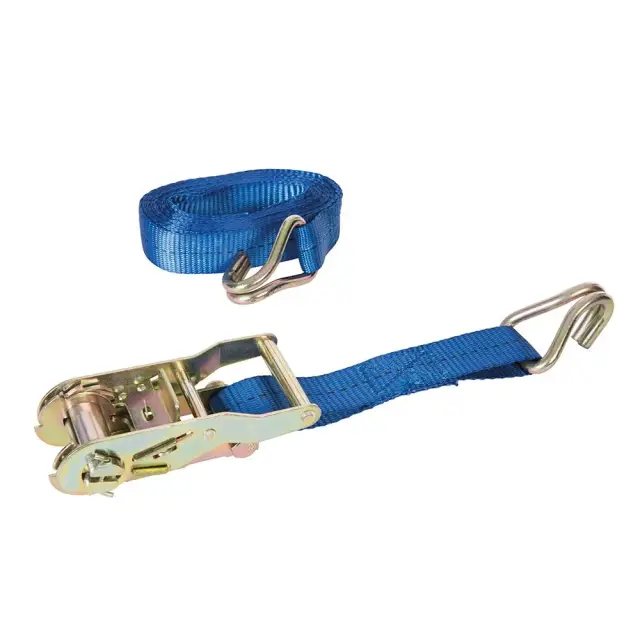 Pas transportowy z zapadką i hakiem typu J 4 m x 30 mm - Mierzone 400 kg, udźwig 800 kg - Silverline