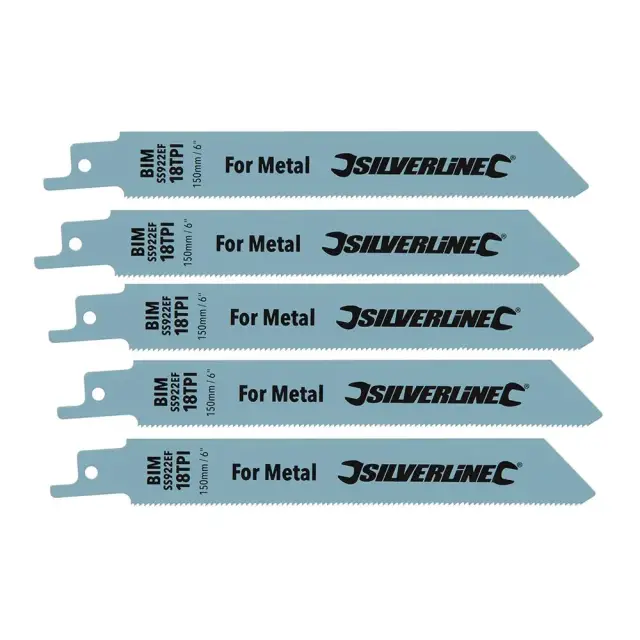 Brzeszczot do cęcia metalu, 5 szt. Bi-metal - 18 TPI - 150 mm - Silverline