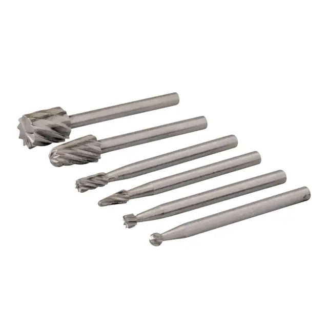 Zestaw frezów ze HSS do urządzenia obrotowego, 6 szt. Średnica 2, 3, 5, 7 mm - Silverline