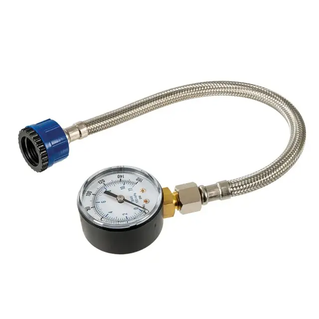 Manometr z wężem do sprawdzania ciśnienia w instalacji wodnej 0 - 11 bar (0-160 psi) - Silverline