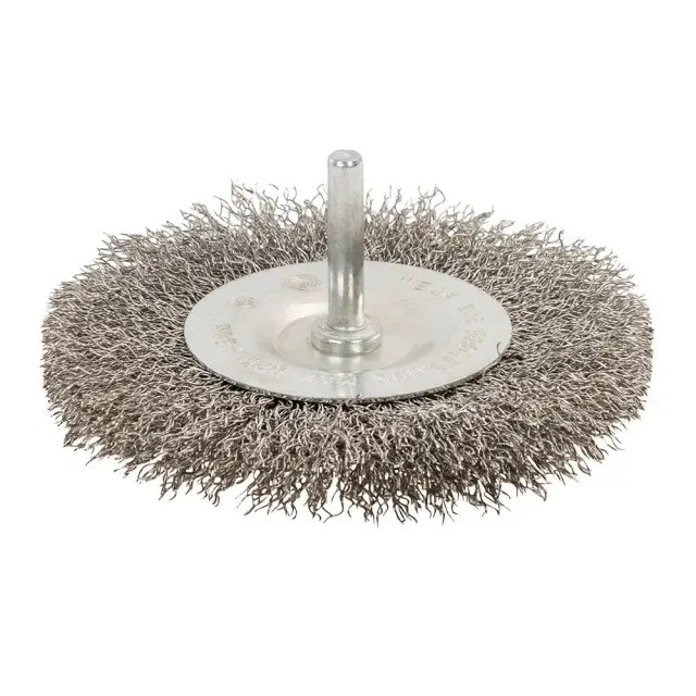 Szczotka doczołowa z drutu falistego ze stali nierdzewnej 100 mm - Silverline