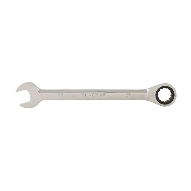 Stały klucz płasko-oczkowy z grzechotką 27 mm - Silverline