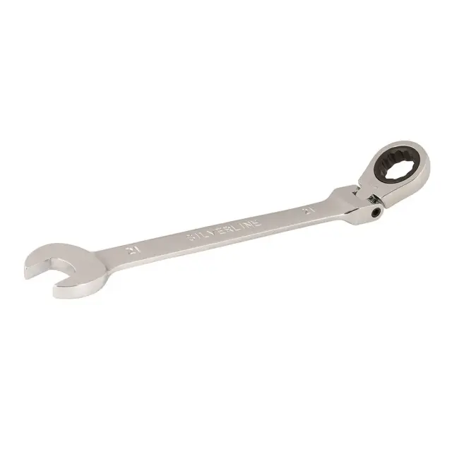 Przegubowy klucz płasko-oczkowy z grzechotką 21 mm - Silverline