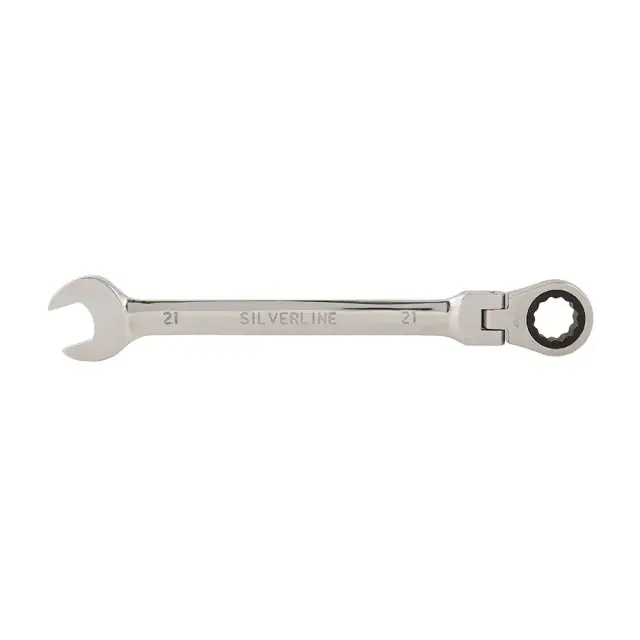 Przegubowy klucz płasko-oczkowy z grzechotką 21 mm - Silverline
