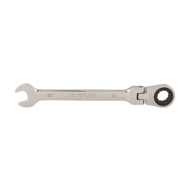 Przegubowy klucz płasko-oczkowy z grzechotką 12 mm - Silverline