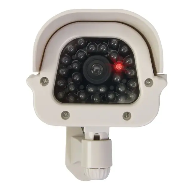 Atrapa kamery monitorującej CCTV z modułem solarnym i lampką LED Zasilana słonecznie - Silverline