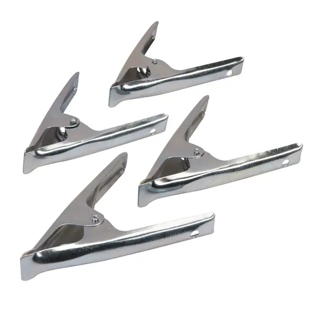 Stalowe klipsy, 4 szt. Szczęki 70 mm - Silverline