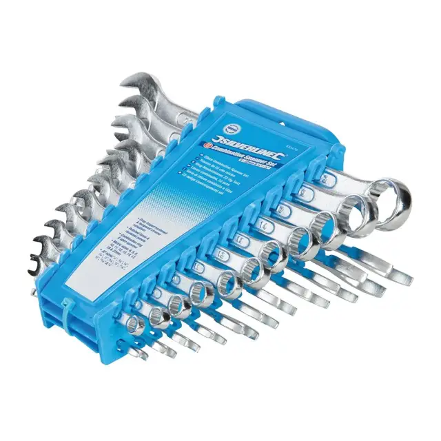 Zestaw kluczy płasko-oczkowych, 22 szt. 6 - 22mm i 1/4 - 7/8 cala - Silverline