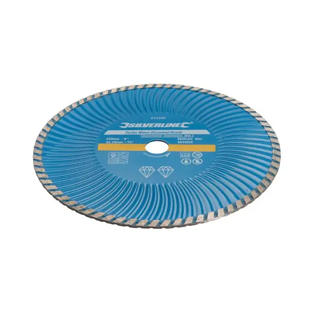 Tarcza diamentowa Turbo 230 x 22,23 mm ażurowa obręcz ciągła - Silverline