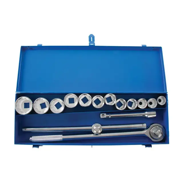 Zestaw nasadek metrycznych, dwunastokatnych 3/4 cala, 15 elem. 22 - 46 mm - Silverline