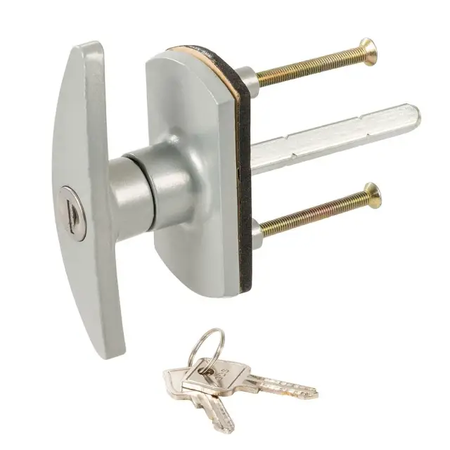 Klamka garażowa z zamkiem Trzpień - romb 75 mm - Silverline