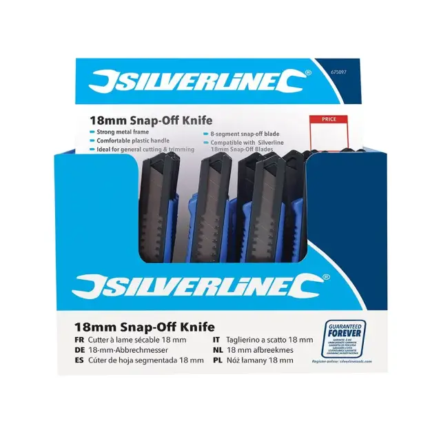 Nóż łamany 18 mm, opakowanie zbiorcze 36 szt. 36 szt. - Silverline