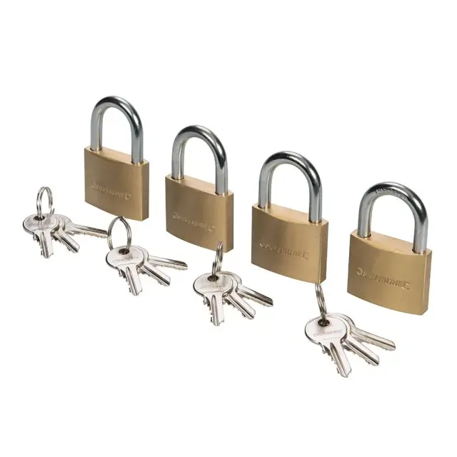 Zestaw kłódek z systemem jednego klucza, 4 szt. 40 mm - Silverline