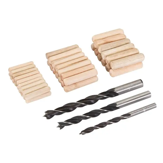 Zestaw wierteł i kołków połączeniowych, 47 szt. 6, 8 oraz 10 mm - Silverline
