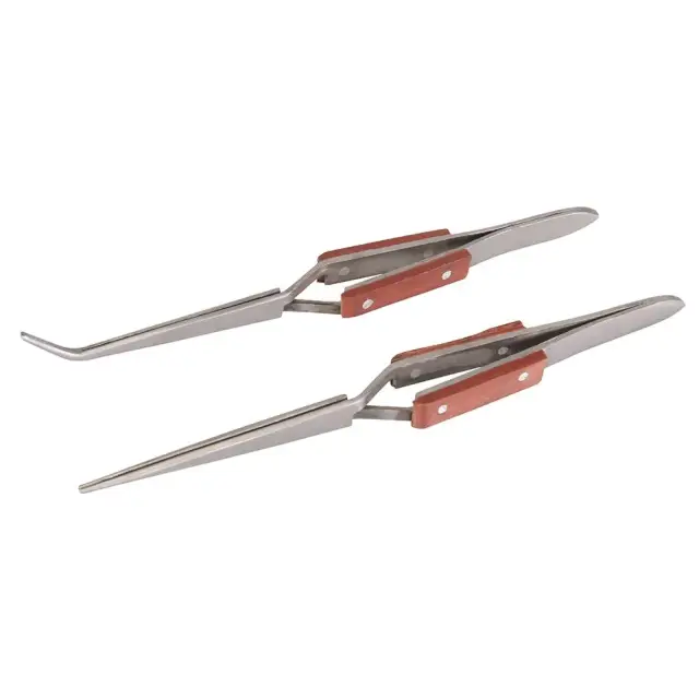 Zestaw pęset odwrotnych, 2 szt. 162 / 165 mm - Silverline