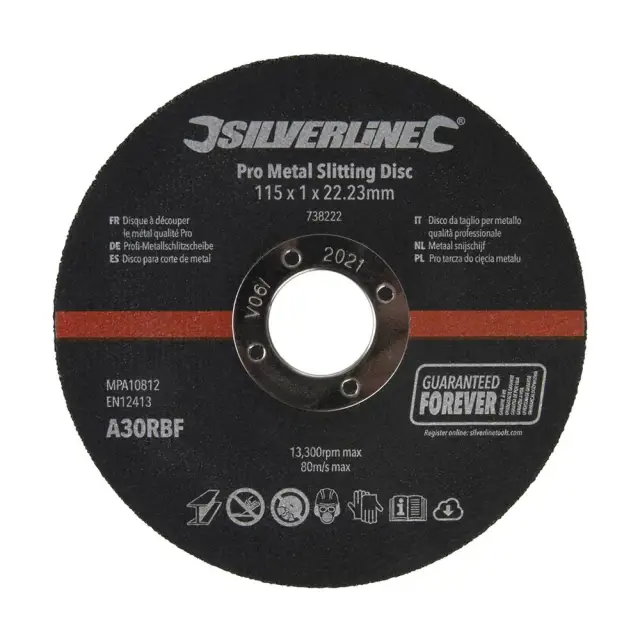 Pro tarcza do cięcia metalu, 10 szt. 115 x 1 x 22,23 mm - Silverline