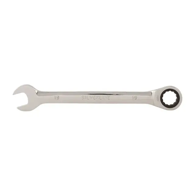 Stały klucz płasko-oczkowy z grzechotką 19 mm - Silverline