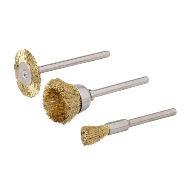 Zestaw szczotek mosiężnych do wielofunkcyjnego narzędzia obrotowego, 3 szt. Średnica 5, 16, 22 mm - Silverline