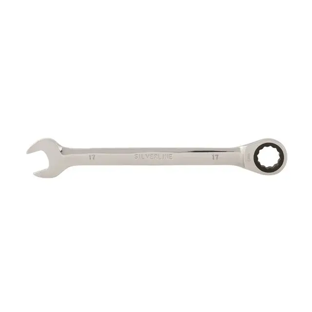 Stały klucz płasko-oczkowy z grzechotką 17 mm - Silverline