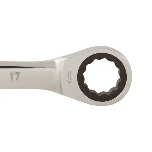 Stały klucz płasko-oczkowy z grzechotką 17 mm - Silverline