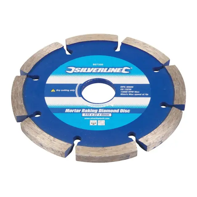 Tarcza diamentowa do przecinania spoin, 2 szt. 115 x 22,23 mm, 2 szt., segementowa obręcz - Silverline