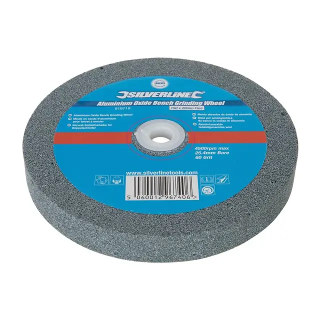 Tarcza szlifierska z tlenku glinu Drobnoziarnista 150 x 20 mm - Silverline