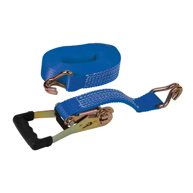 Pas transportowy z gumowym uchwytem zapadki i hakiem J 8 m x 50 mm - Mierzone 1700 kg, udźwig 3400 kg - Silverline