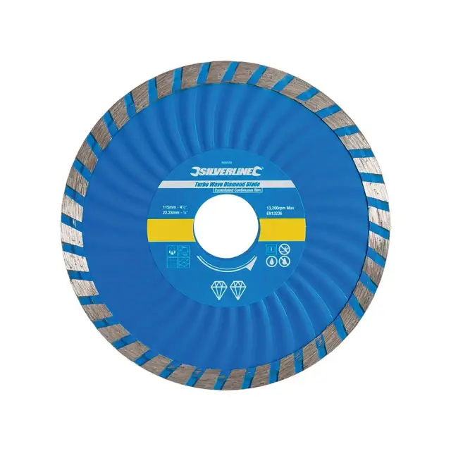 Tarcza diamentowa Turbo 115 x 22,23 mm ażurowa ciągła obręcz - Silverline