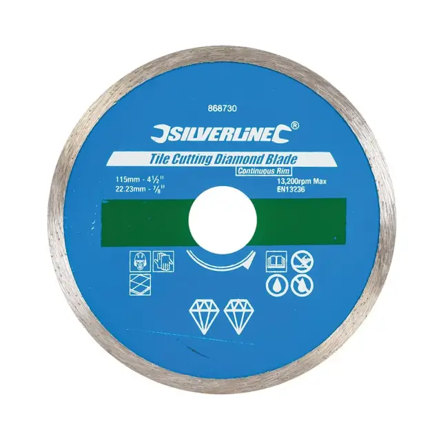Tarcza diamentowa do glazury 115 x 22,23 mm ciągła obręcz - Silverline