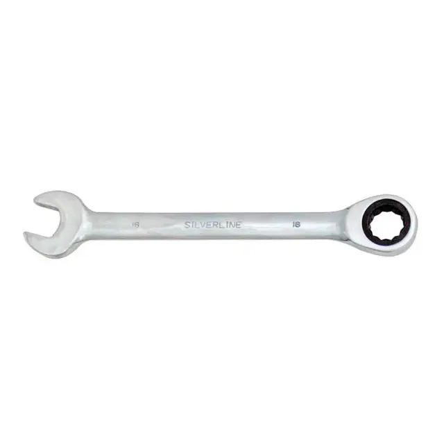 Zestaw stałych kluczy płasko-oczkowych z grzechotką, 12 szt. 8 - 19 mm - Silverline
