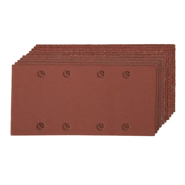 Arkusz papieru ściernego 1/3 z otworami i mocowaniem na rzep, 10 szt. 2 x 60, 3 x 80, 120, 2 x 240G - Silverline
