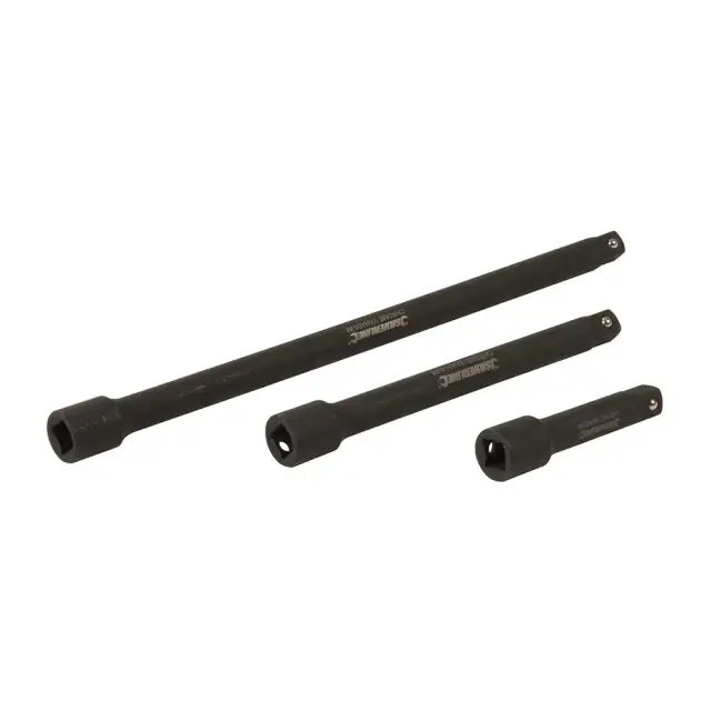 Zestaw metrycznych nasadek udarowych 3/8 cala, 3 szt. 75, 150 i 250 mm - Silverline